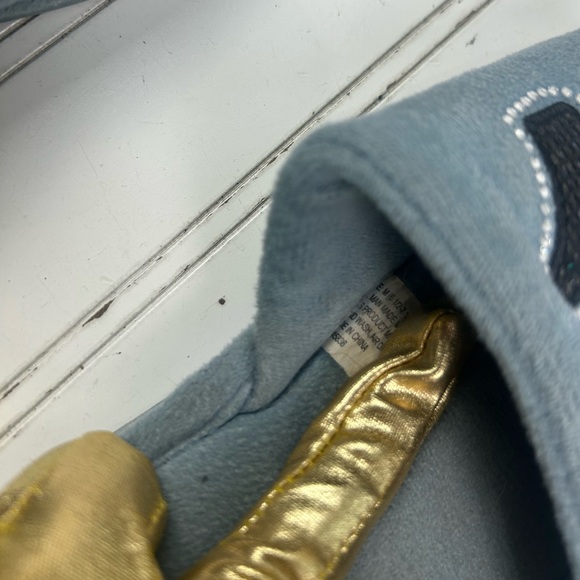 True Religion Blue Plush Slide Slippers Rhinestone Logo Women’s Size 6.5–7.5 - Picture 4 of 10